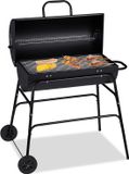 Markenlos XXL Houtskool Barbecue met Deksel - Verstelbare Ventilatie, Ideaal voor Tuin & Terras, Zwart