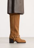 Sacha Dames Beige Suède Biker Boots Maat 38