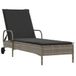 VidaXL Lounge Tuinstoel Gecapitonneerde zitting Polyrattan Staal Grijs