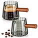 Merkloos Set van 2 Espresso Glazen met Houten Handvat 180 ml
