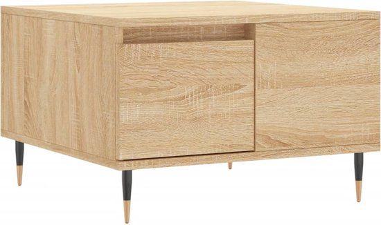 vidaXL Salontafel 55x55x36,5 cm bewerkt hout sonoma eikenkleurig