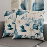 PETTI Artigiani Italiani - Paar kussenslopen 50 x 50 cm van microvezel, decoratief kussen voor slaapkamer, bank, woonkamer, set van 2 kussenslopen, bloemenpatroon 30, 100% Made in Italy