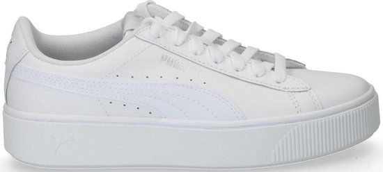 PUMA Women Puma Vikky Stacked L Sneakers, Puma White-Puma White, 38.5 EU