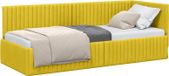 vidaXL Lit d'angle avec tête de lit, jaune, 80 cm x 200 cm, velours