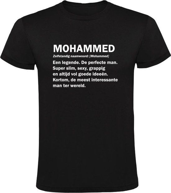Mohammed Grappig Heren T-shirt - Zwart - 4XL