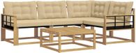 vidaXL Ensemble de canapé d'extérieur 5 pièces Blanc et Beige