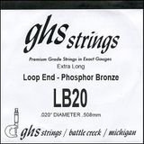 GHS™ Strings PHOSPHOR BRONS SINGLE STRING - 020 WOUND - LOOP END - BANJO