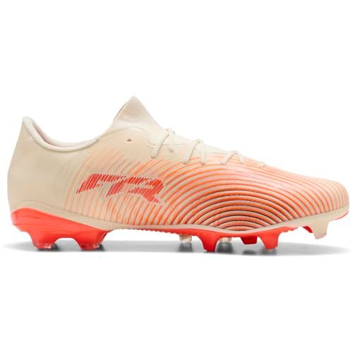 Puma Future 9 Match Fusion FG/AG - Chaussures de football unisexes - Blanc amande - Ultra Red Black - 45,5 EU