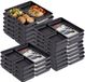 Plasticforte Assiettes à compartiments - 24 x 24 cm - 20 pièces - Noir - Assiette Gourmet - 3 compartiments - Plastique