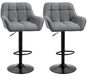 HOMCOM Tabourets de bar, set de 2, tabourets de comptoir, réglable en hauteur, pivotant, design rétro