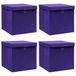 VidaXL Opbergboxen met deksel 4 st 28x28x28 cm paars