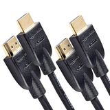 Amazon Basics 2-pack HDMI-kabel, 18Gbps high-speed, 4K@60Hz, 2160p, Ethernet ready, 1,8 m, zwart
