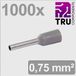 TRU COMPONENTS TC-13377196 Adereindhulzen 0.75 mm² Deels geïsoleerd Grijs 1000 stuk(s)