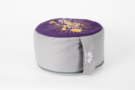 Om Namaste MEDITATIEKUSSEN SYMBOLIC - GANESHA PAARS - Grijs/Paars