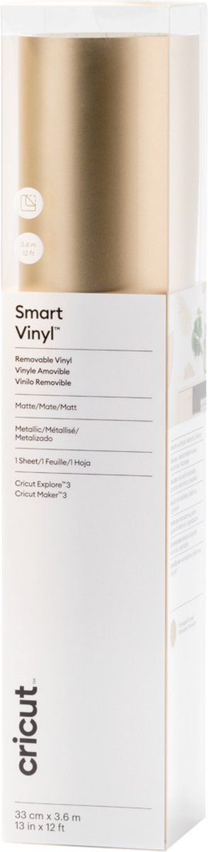 CRICUT Smart Vinyl Verwijderbaar 33x366cm Mat Champagne - 0093573599491