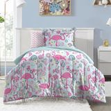 dream FACTORY Easy-Wash Super Soft Microfiber Dekbed, Roze Flamingo, Vol