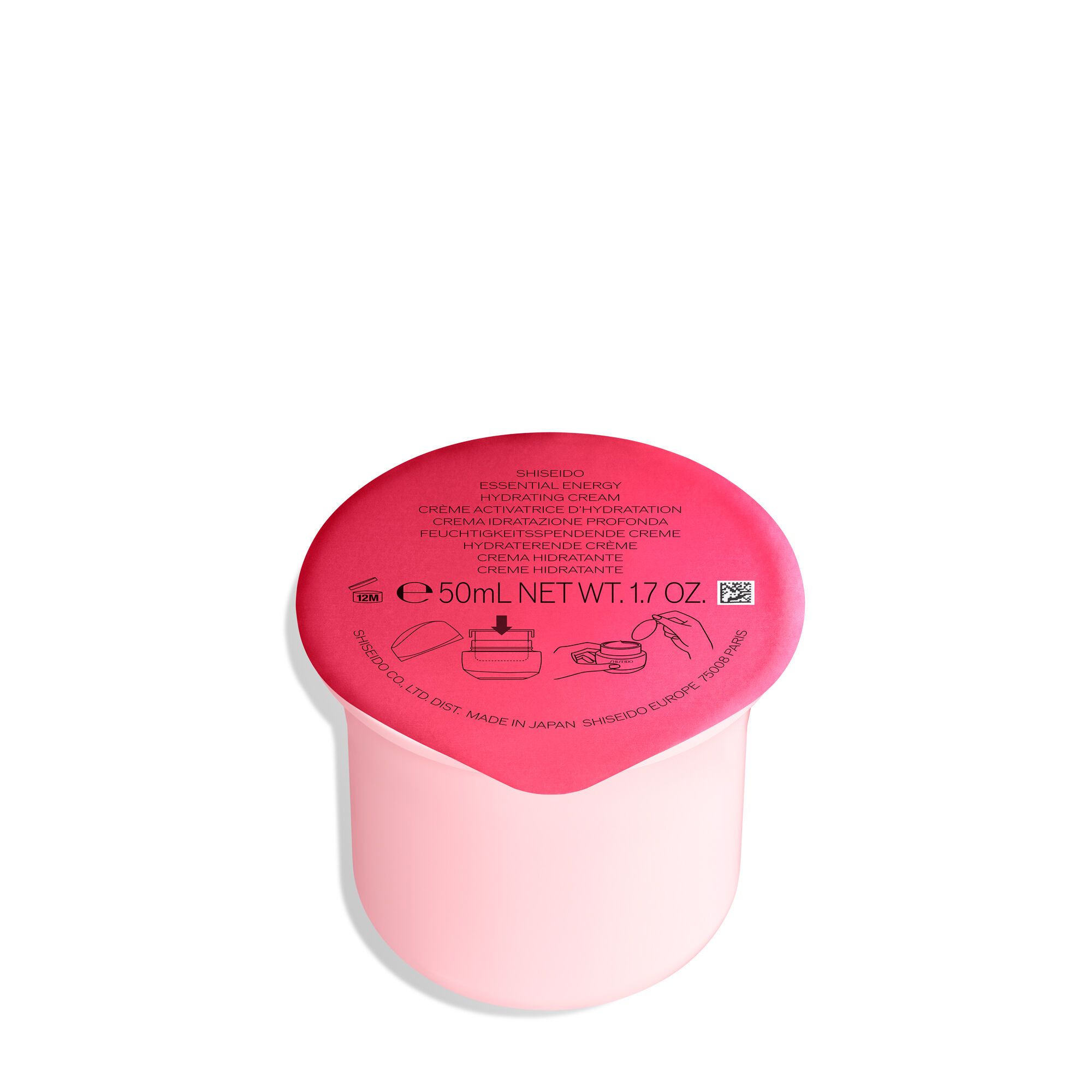 Shiseido Essential Energy Hydrating Cream Refill 50 ml - Unisex - Droge huid - 6M