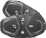 INTERPHONE ACTIVE HD - Dual intercom voor motorhelm, stereo, hoge weergave, 40 mm, 4 motorrijders, afstand max. 1 km, autonomie 15 uur, radio, GPS, TFT, waterdicht IPX67
