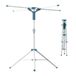 Relaxdays Droogrek, opvouwbaar, in hoogte verstelbaar, 80-200 cm, 4 stangen, camping, wasrek, paraplu, wit/blauw