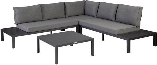 Exotan loungeset La Vida aluminium Antraciet/grijs