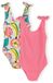 Minoti badpak meisjes 2-pack - met fruitmotief - Roze - Gebloemd - Mouwloos - Ronde hals