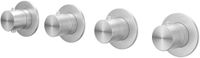 IVY Concord Afbouwdeel Inbouwthermostaat met 3 Stopkranen Symmetry met Ronde Rozetten - Geborsteld RVS 316