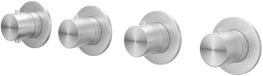 IVY Concord Afbouwdeel Inbouwthermostaat met 3 Stopkranen Symmetry met Ronde Rozetten - Geborsteld RVS 316