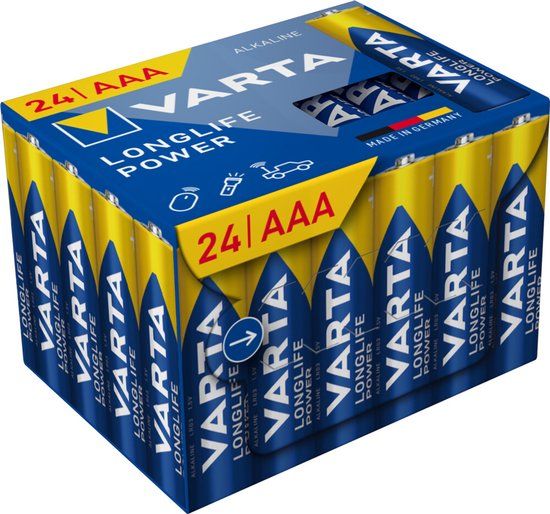 Varta Longlife Power AAA Alkaline Batterijen 24 Stuks