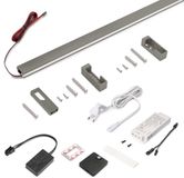 Emuca Luxe kastbar kit, 4,5x8 Neonlynx V LED strip, RF Smart bewegingssensor en Smart converter (24V DC), lengte 1.150mm, Warm wit licht 2.700K, Plastic et Aluminium, Matt geanodiseerd