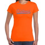 Bellatio Decorations Oranje fan t-shirt voor dames - Holland met Nederlandse wimpel - Nederland supporter - EK/ WK shirt / outfit XL