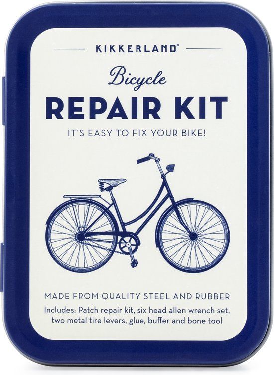 Kikkerland Reparatie set - 6-delig - Voor in je rugzak op de fiets - Goed voorbereid op weg
