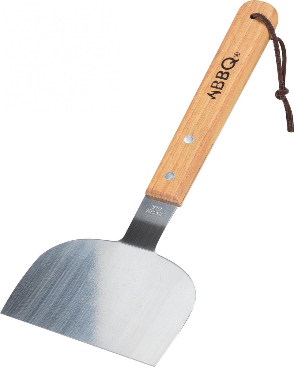 BBQ spatel RVS met houten handvat 30 cm - Zilver