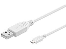 MicroConnect USB A/Micro USB B Kabel - 3 m - Wit