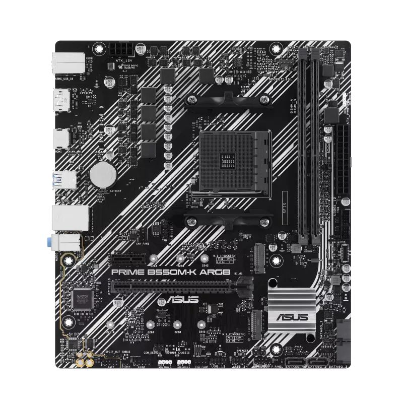 ASUS PRIME B550M-K ARGB AMD B550 Socket AM4 Micro ATX Motherboard
