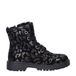 Nelson Kids suède veterboots met panterprint zwart