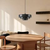 Lindby hanglamp Tivra, glanzend zwart, Ø 35 cm, metaal