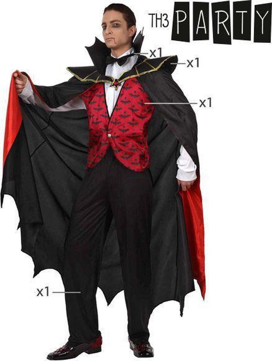 BigBuy Carnival Kostuums voor Volwassenen Vampier - Zwart/Wit/Blauw/Groen - EAN: 8422259122623