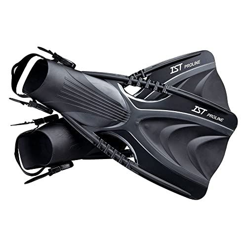 IST/DOLPHIN Speedy Open zwemvliezen - Zwart/Geel - Maat 37/41 - Unisex - Volwassenen