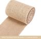 Sans marque Chemin de table en jute naturel avec bord effiloché - 10 cm x 5 m