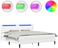 vidaXL Bedframe met matras Wit Kunstleer 200 x 200 cm