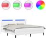vidaXL Bedframe met matras Wit Kunstleer 200 x 200 cm