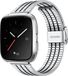 Strap-it Fitbit Versa / Versa 2 roestvrij stalen bandje - zilver/zwart