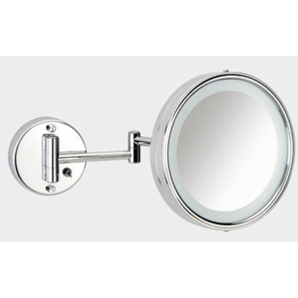 Plieger Basic scheerspiegel met verlichting 19cm wandmodel zwenkbaar met schakelaar chroom 4350990