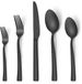 Set de couverts - 30 pièces - Noir mat - Pour 6 personnes