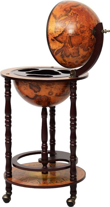 Costway Globebar - Wijnrek - Wereldbol bar - ⌀ 45 cm - Bruin