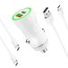 MUTTO Mini-autolader, USB C, 2 x USB-C-kabel + oplader voor sigarettenaansteker, 2 USB-poorten type C en USB, dual QC3.0/2,4 A, voor mobiele telefoon, iPhone 15, Samsung, iPad, tablets en alle andere