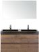 BES LED Maxx XL Badmeubelset 120 cm - Tabacco - Wastafel Lucca Dubbel 2 Kraangaten met Spiegel