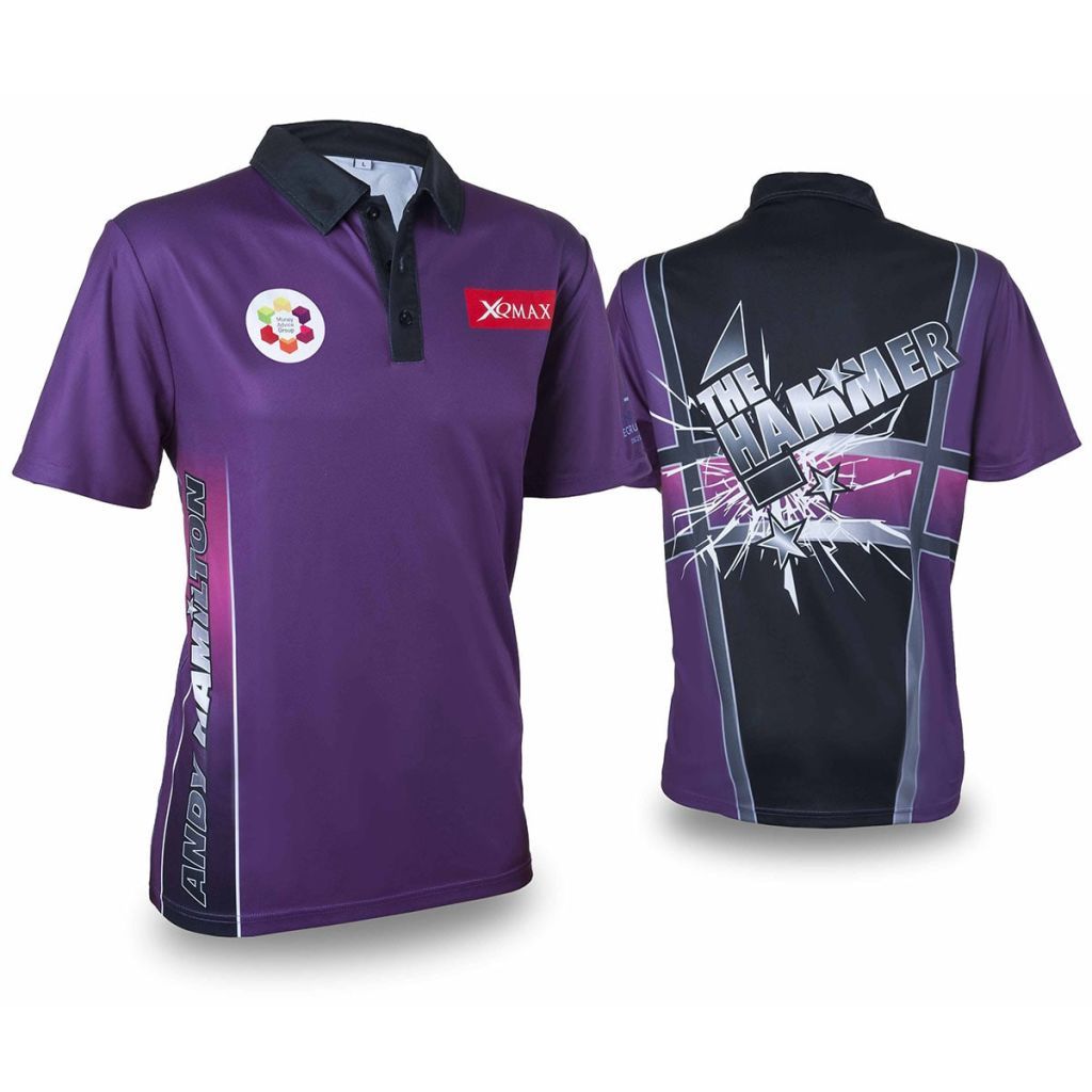 XQmax Darts Andy Hamilton replica wedstrijdshirt paars XS QD9200310