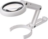 Merkloos Bureaulamp met inklapbaar vergrootglas - 5x/11x vergroting - USB - 8 LED-lampjes - Wit