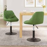 VidaXL Eetkamerstoelen draaibaar 2 st fluweel lichtgroen